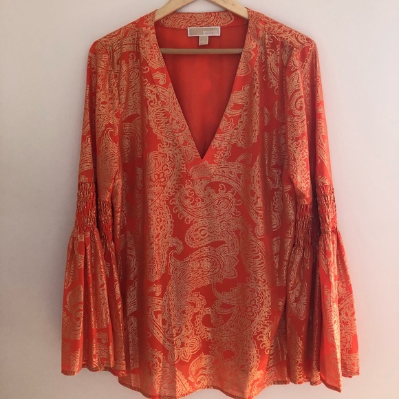 Michael Kors Tops - 🚨Michael Korrs🚨Orange Bell Sleeves Blouse